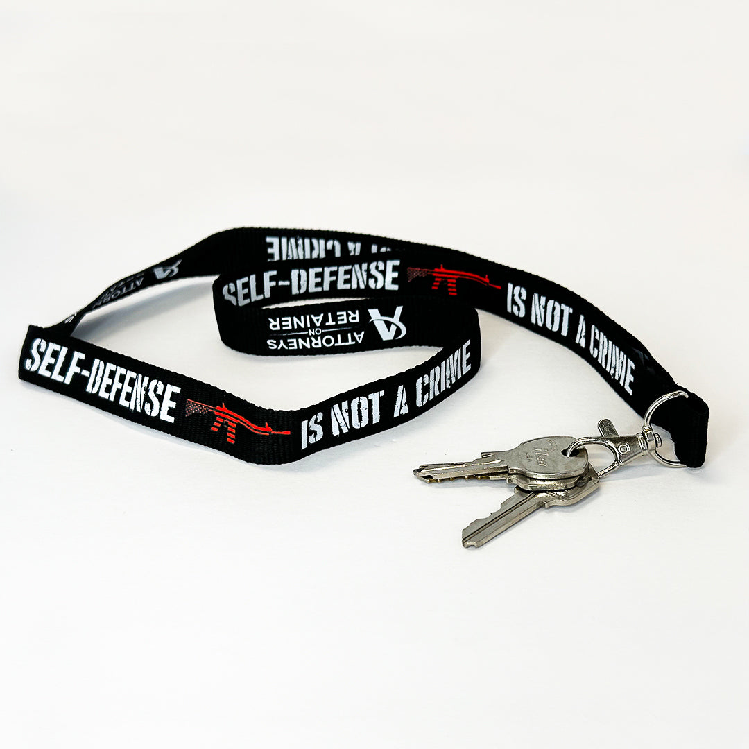 AOR Self-Defense Is Not A Crime Lanyard | Attorneys On Retainer