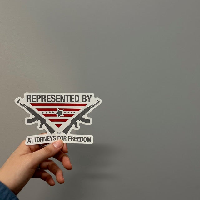 Represented by Attorneys For Freedom Sticker