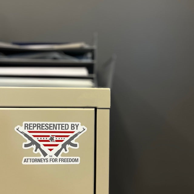 Represented by Attorneys For Freedom Sticker
