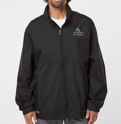 Male wearing AOR branded Dri Duck rain jacket