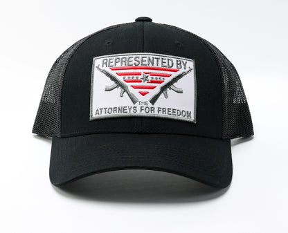 Represented By The Attorneys For Freedom Patch Trucker Hat