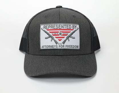Represented By The Attorneys For Freedom Patch Trucker Hat