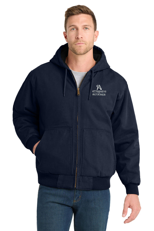 AOR Duck Cloth Insulated Hooded Jacket (by CornerStone®) in Navy
