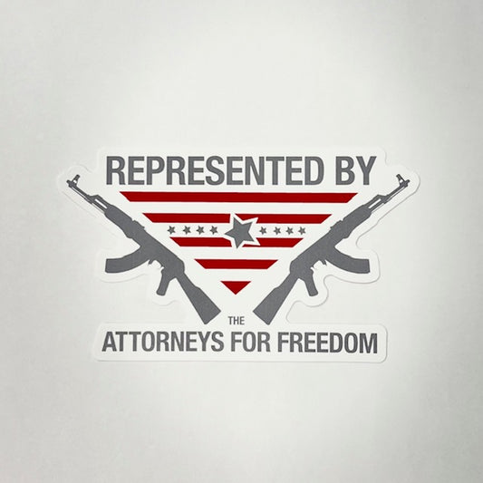 Represented by Attorneys For Freedom Sticker
